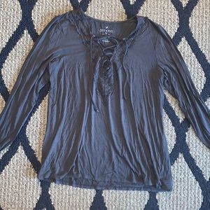 Lace up, long sleeve